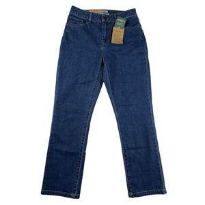 NWT LL Bean Classic Fit Womens Dark‎ Wash Blue Jeans Size 8 (28) New